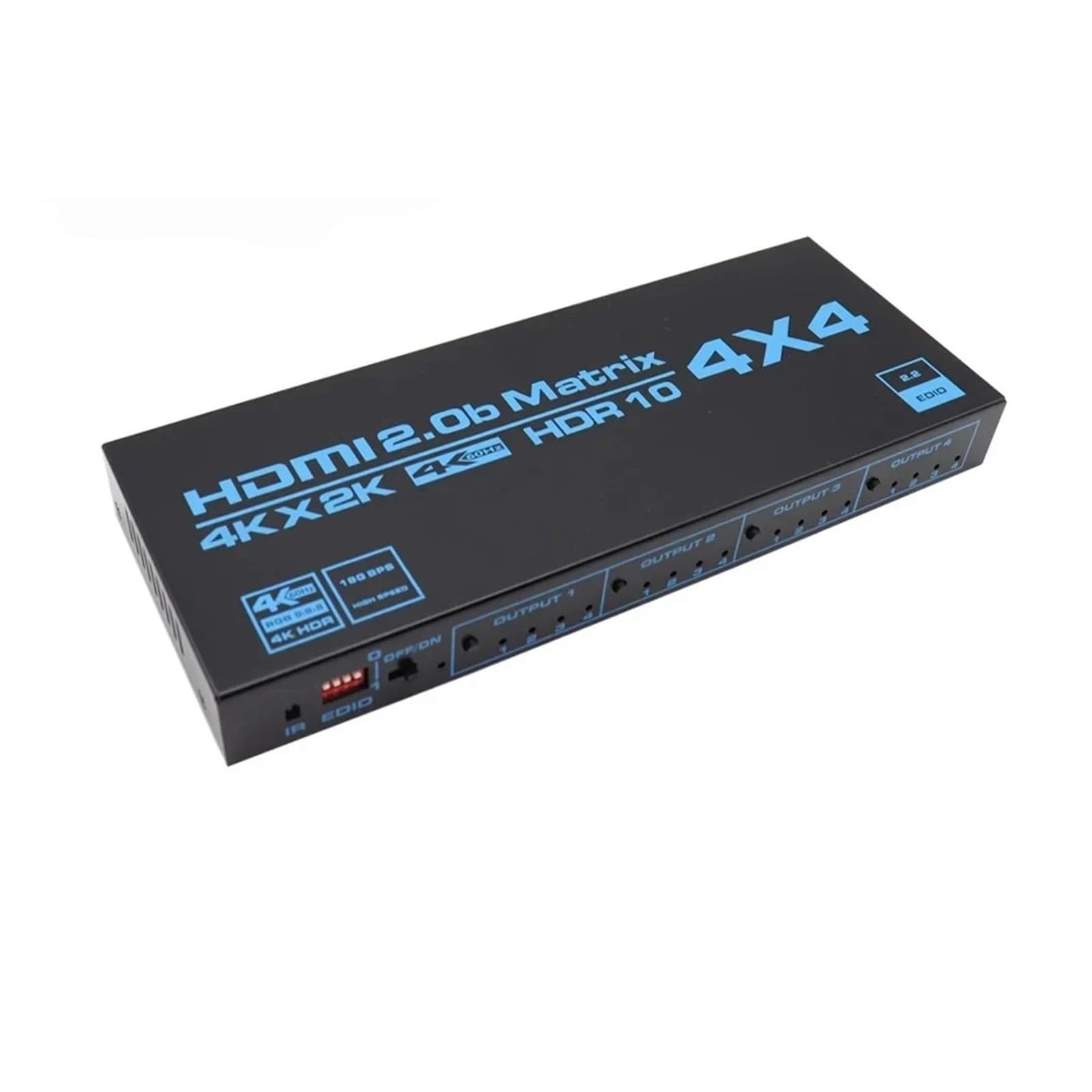 Conmutador de Matriz Compatible con 4x4, Divisor Compatible 4K HDR HDTV, Caja 4 entradas y Salidas HDCP 2