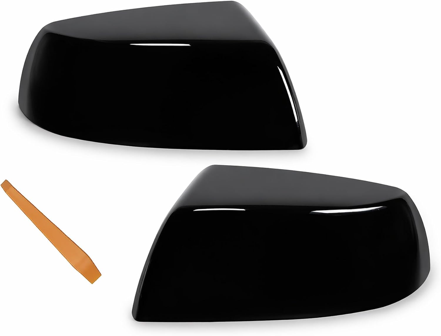 Glossy Black Mirror Cover Cap Replacement for Toyota Tundra 2007-2021 & Sequoia 2008-2022 - Direct Fit Rear View Mirror Housing Shell