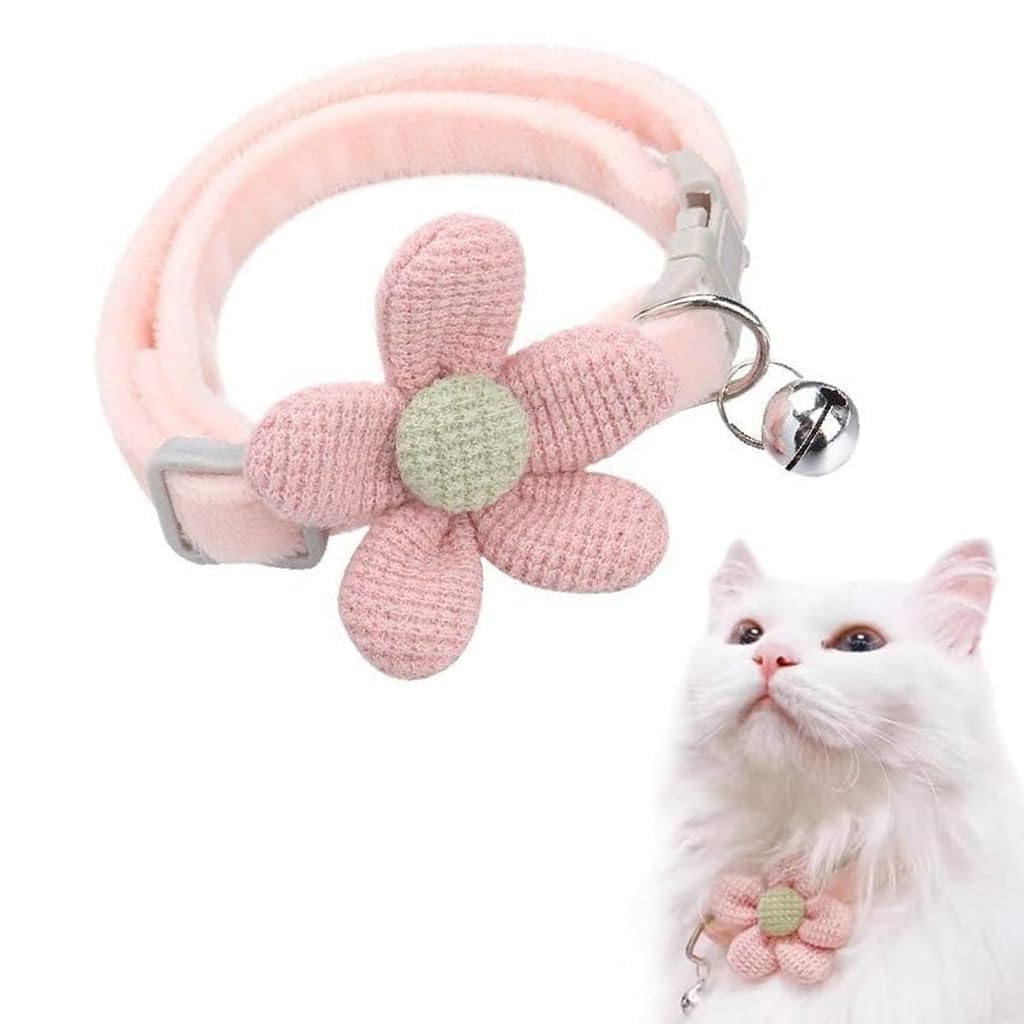 HASTHIP® Cat Belt, Cat Collar with Bell, Pink Flower Cat Collar Soft & Comfortable, Cute Pet Collar Silver Cat Bell Collar (B0D6V44HYV) Amazon Price History, Amazon Price Tracker