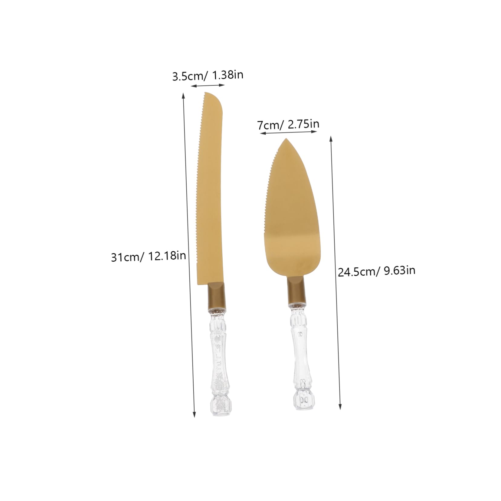 Cabilock 2pcs Cake Knife and Spatula Cake Cutting Tool Cake Cutter Cake Spatula Plastic Golden