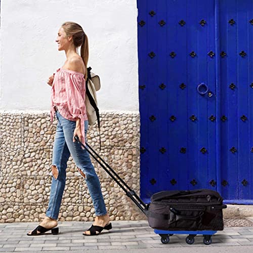 Image of Folding Stair Climbing Shopping Cart Trolley Home 4 Wheels Stair Climber Gift Wheel Roller Foldable Stainless Steel Travel Trolley Handheld Market (Folding Hand Truck (Platform Trolley))