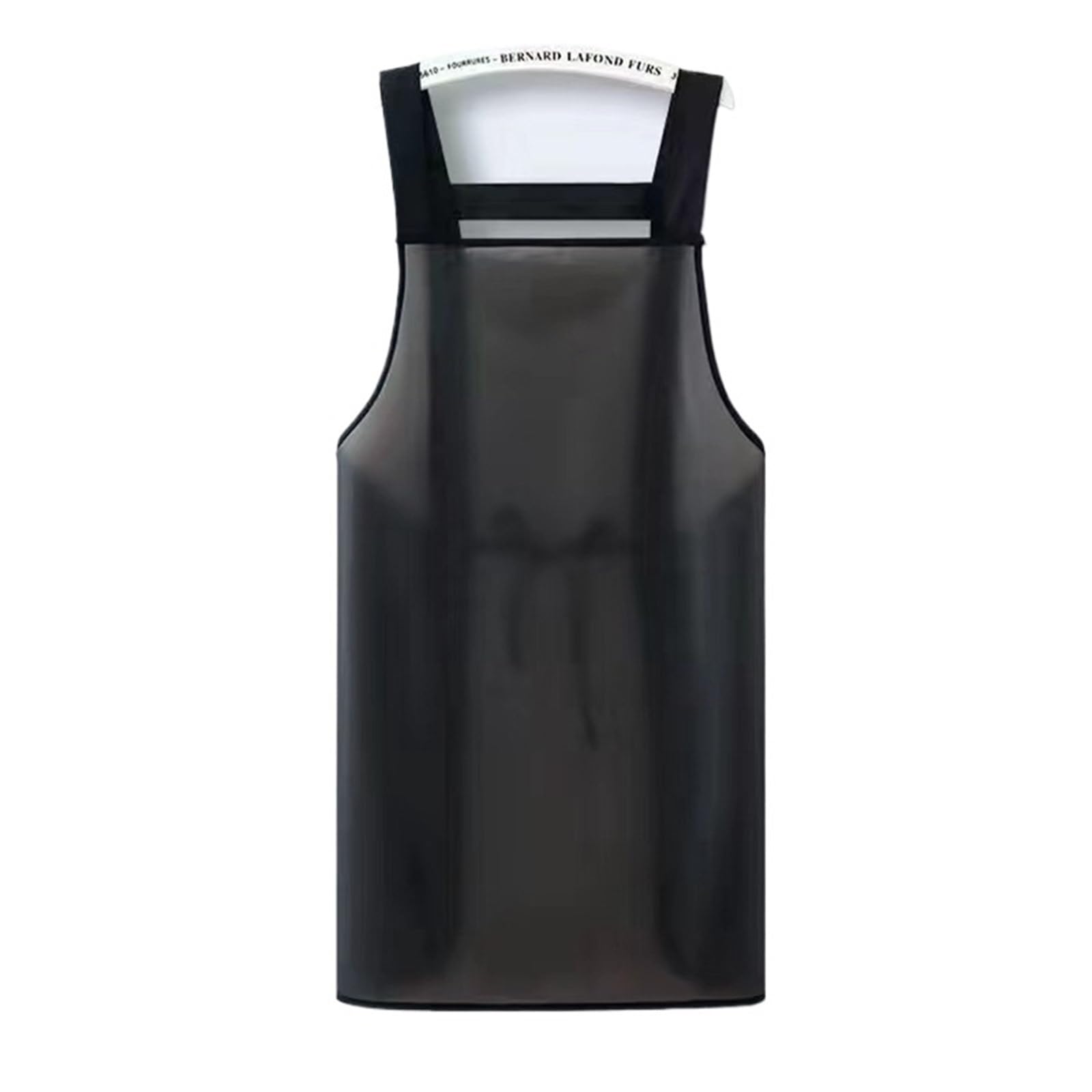 PSNKLMM Waterproof Kitchen Apron Household TPU Oil Resistant Work Apron Transparent Black Dirt-Proof Cleaning Aprons(No pockets - 95cm)