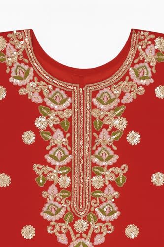 Image of FFION - Girls Salwar Suit with Dupatta Set - Elegant Embroidery Work Traditional Ethnic Wear I Festive Party Dress I Birthday Dress for Girls