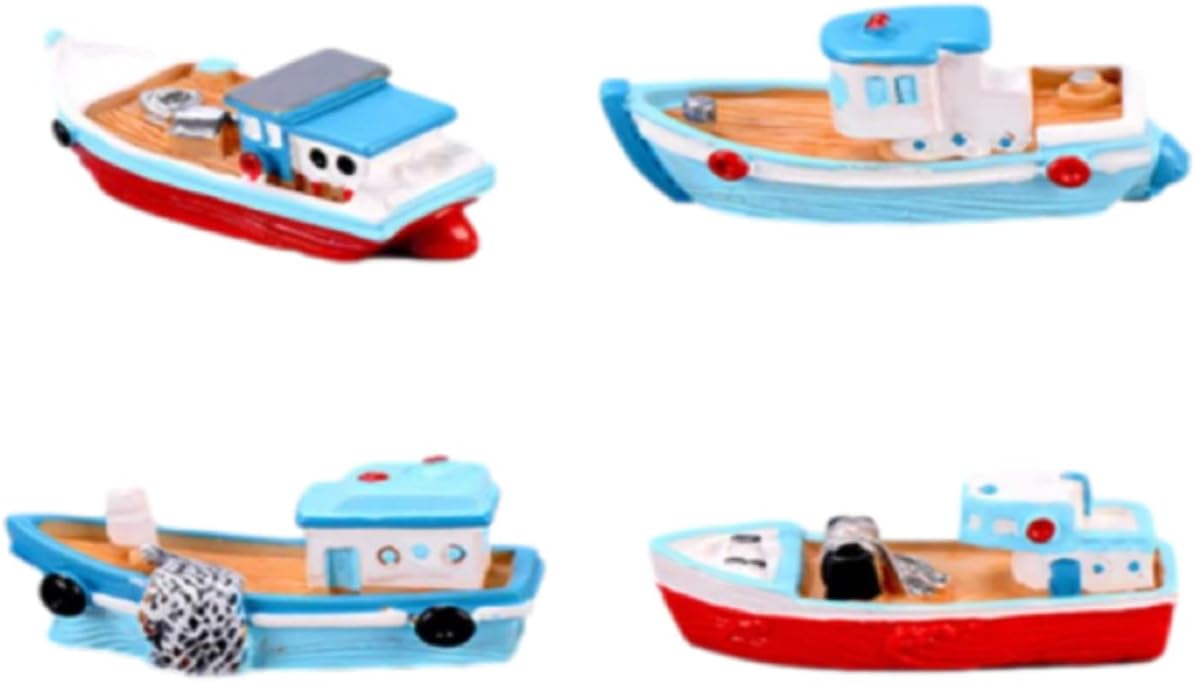 BHOOLU&GOOLU Cute Miniature Yacht Models - 4 Pcs Set (Size : 5 CM)