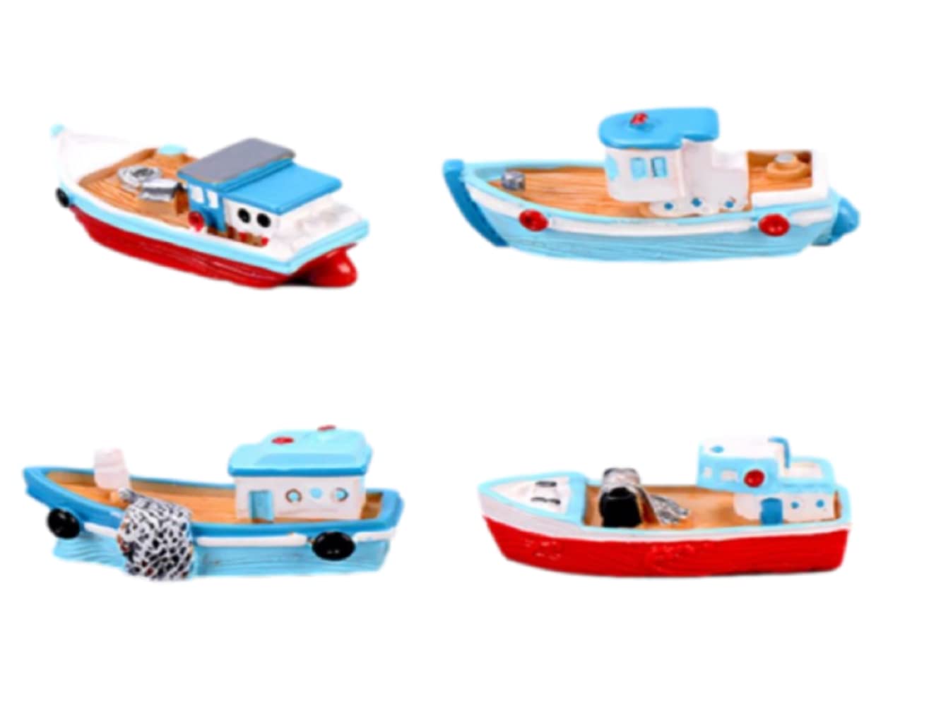 BHOOLU&GOOLU Cute Miniature Yacht Models - 4 Pcs Set (Size : 5 CM)