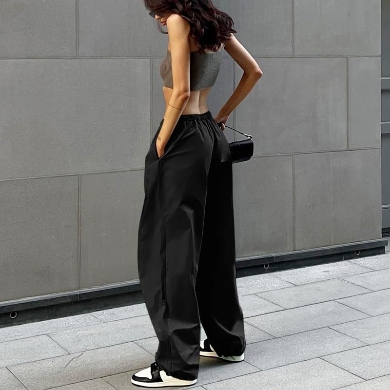Women Loose Fit Jogger Pants Drawstring Waist Lightweight Trousers Casual Daily Wear2