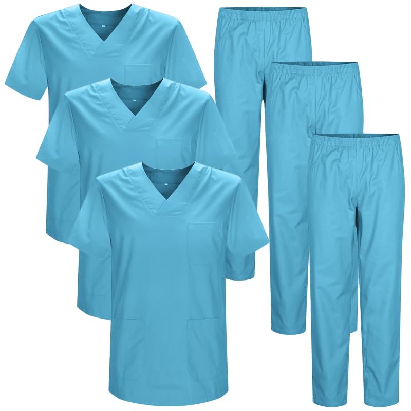 MISEMIYA Unisex 3er-Pack Gesundheits-Uniformen, Uni, MZ-3-817-8312