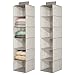 Produktbild mDesign 2er-Set hängender Stoffschrank  der ideale Hängeschrank aus Stoff  perfekt als Hängeregal für den Flur  die Hängeaufbewahrung für Diverse Einsatzgebiete  6 Regale  Taupe/Natur