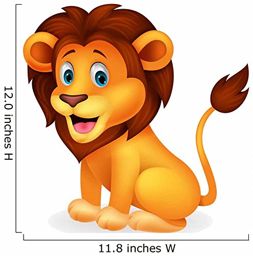 Wallmonkeys Cute Lion Cartoon Wall Decal Peel And Stick Graphic (12 In H X 11 In W) Wm187138 #TOP1