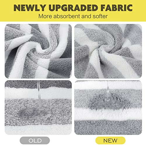 Kinhwa Microfiber Hand Towels For Bathroom Soft And Absorbent Face Towels Grey Bathroom Hand Towels For Spa Hair Bath 30Inchx16Inch 4 Pack #TOP1