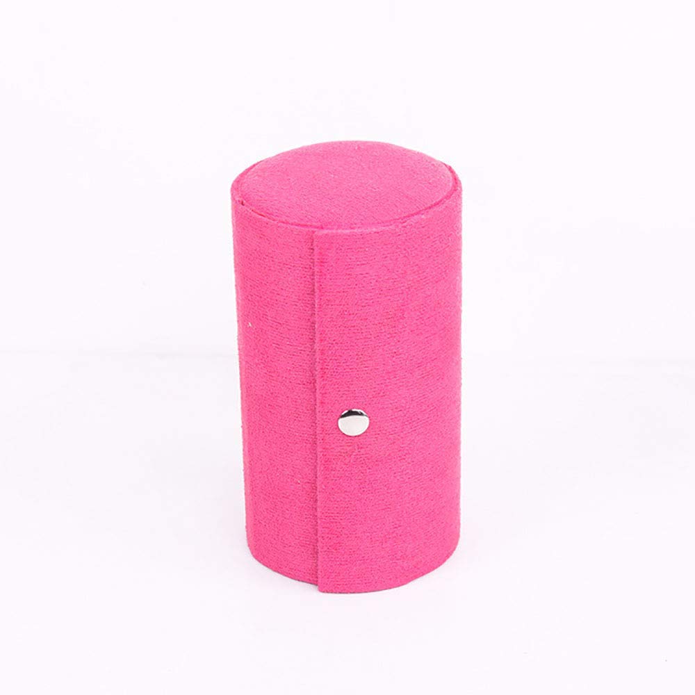 Joyero para mujer con compartimentos de 3 niveles, mini joyero enrollable de viaje, estuche R, soporte para accesorios Stor (rojo rosa) vision