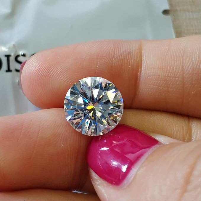 Image of Diamond Cut White Zircon Round Shape Certified AAA+ American Diamond Rashi Ratna Gemstone for Men's and Women's