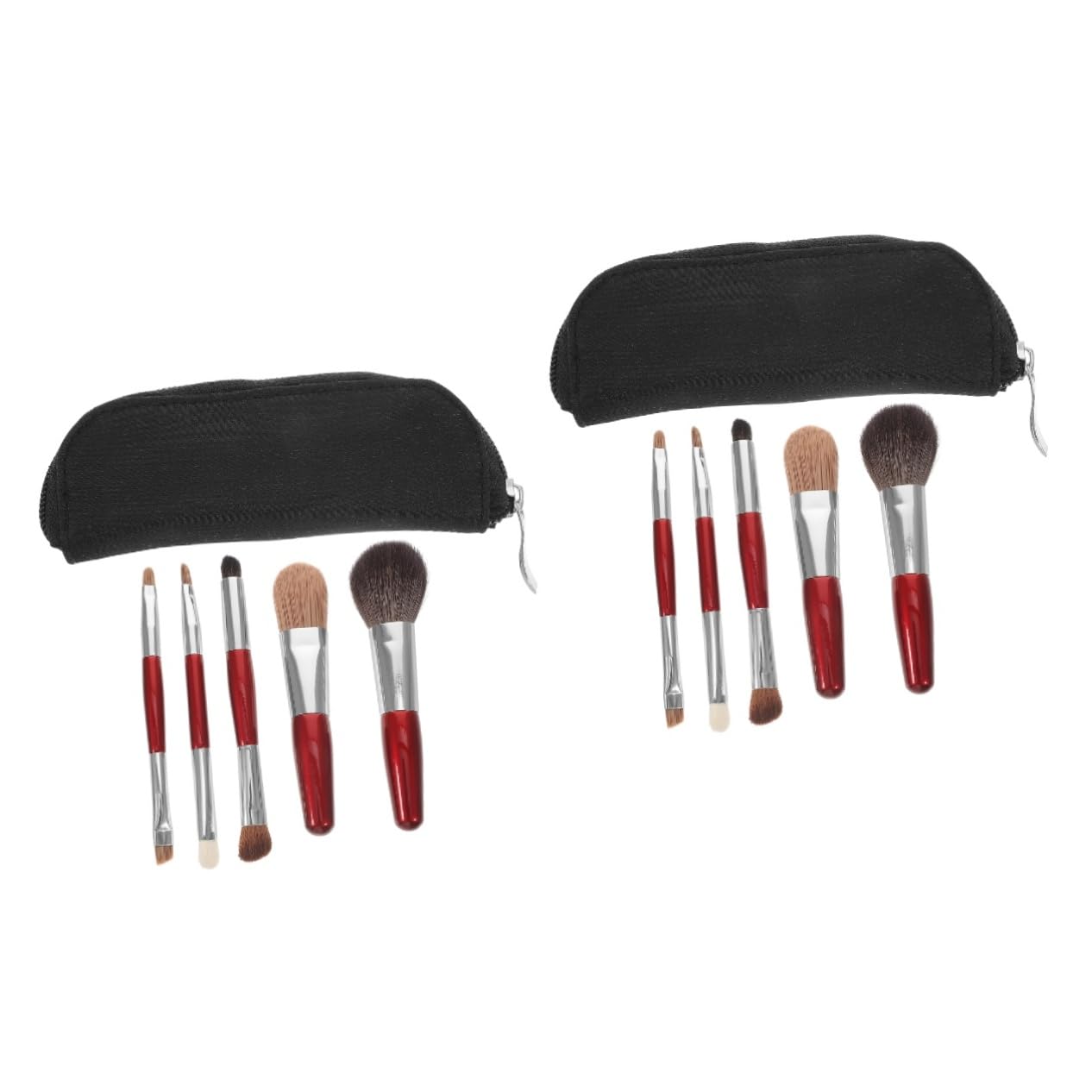 ABOOFAN 2sätze Makeup Pinsel Für Frauen Teiliges Reise-makeup Doppelseitigen Pinsel Und Kosmetiktasche Für Blush Loose Powder Und Konturierung