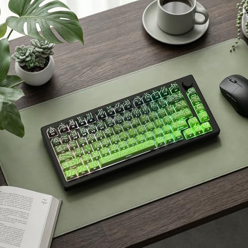 Image of dagaladoo Matcha /Green Keyboard keycaps,Double Shot PBT keycaps Topographic