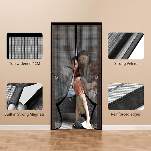 Moustiquaire de porte 103 x 228 cm en maille blanche pour balcon - 3