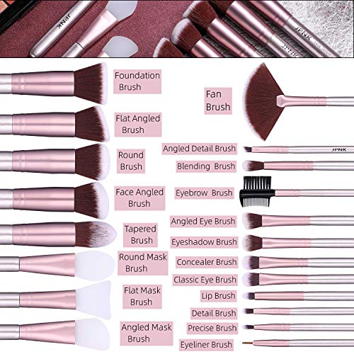JPNK Makeup Brush Set, 16 Makeup Brushes,3PCS Silicone Facial Mask Brush Face Mask Brush Soft Silicone Facial Mud Mask Applicator (Purple)