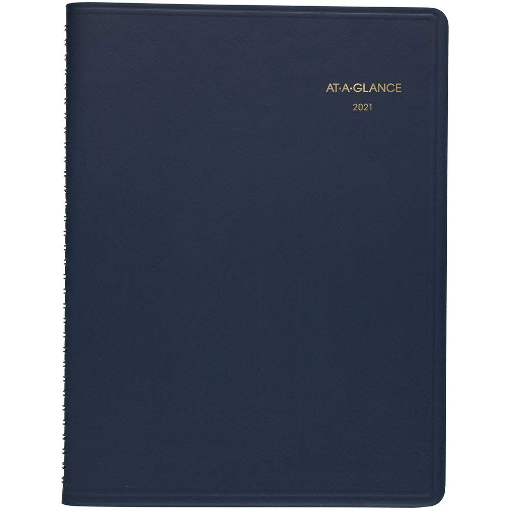 AT-A-GLANCE, agenda settimanale per appuntamenti 2021, 20,6 x 28 cm, grande, blu navy (709502021)