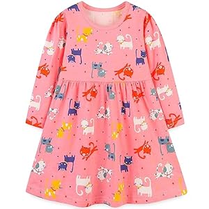 Bumeex Toddler Girl’s Long Sleeve Dresses 2-7Y
