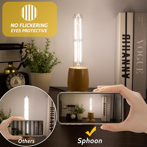 Image of Tubular Light Bulb 7.3 Inch Dimmable T10 LED Bulb E26 6W 60 Watts 4000K | White Light,type T Edison Bulbs, 185mm Long for Wall Sconces, Pendant, Livingroom, 8-Pack