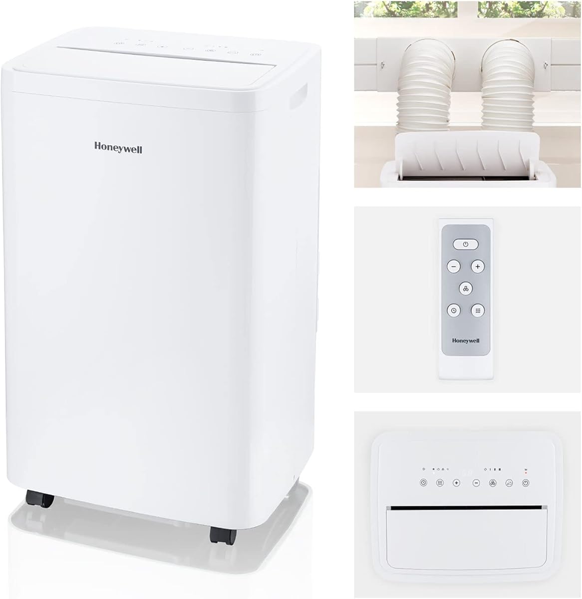 Honeywell 14,500 BTU / 101 Pint Portable Air Conditioner and Dehumidifier, Cools Rooms Up to 700 Sq. Ft., (White)