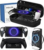 Foluck 3 in 1 Carrying Case for PlayStation Portal Remote Player, EVA Hard Case for PS5 Portal with Soft Silicone Protective Cover Skin Case, 2 Screen Protector, PS5 Portal Console Accessoris Bundle