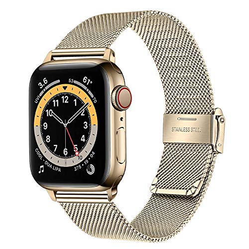 Ersatz für Apple Watch 38mm 40mm Armband, Mesh Gewebt Edelstahl Uhrenarmband Metall Schnellwechsel Armband für Apple Watch Serie 5/Serie