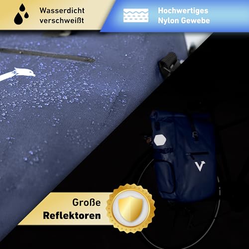 Valkental® - 3in1 Fahrradtasche Pro - Das Original - Hochwertiges Nylon - 23L Volumen - Geeignet...