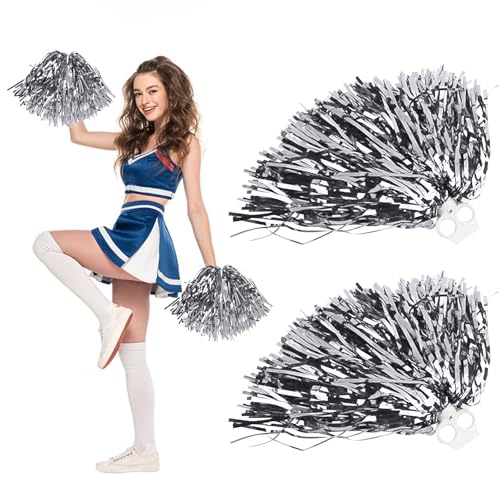 Cheerleader Pompons, 2 Stück Pompoms Cheerleading mit Handle, Sportteams Pompons, Tanzpuschel...