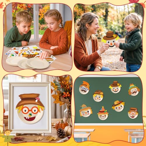 WATINC DIY Fall Scarecrow Thanksgiving Paper Plate Art Kits（18Pcs） - image 6