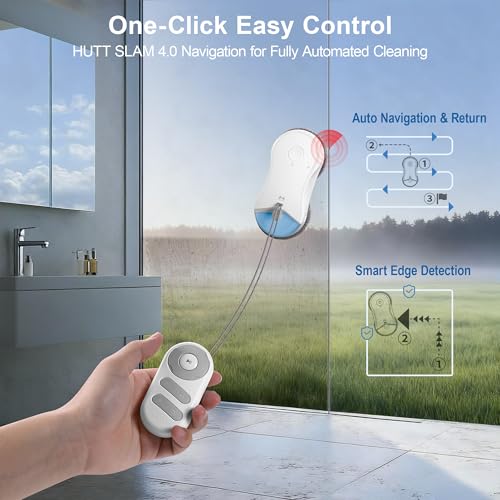 HUTT C6 Robot Window Cleaners with Auto Water Spray, Electric Smart Glass Cleaning Robotic via...
