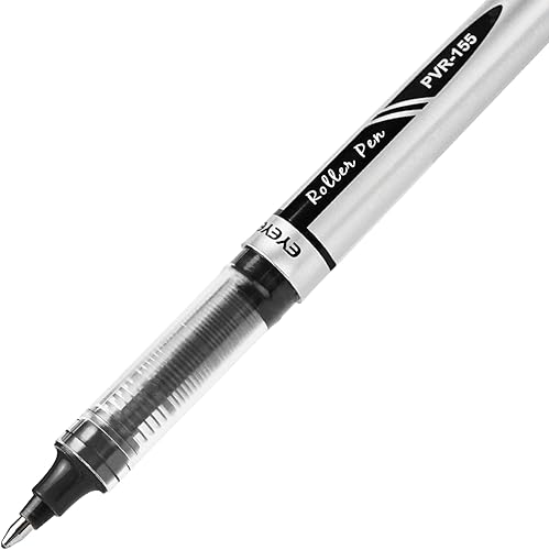 Miniatura 3 de EYEYE Paquete de 12 bolígrafos negros de punta redonda de 0.039 pulgadas, punta gruesa, secado rápido, tinta líquida, punta fina y suave para