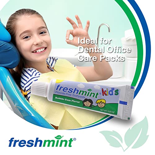 144 Tubes Of Freshmint® 0.85 Oz. Kids Fluoride-Free Toothpaste Bubble Gum Flavor #TOP4