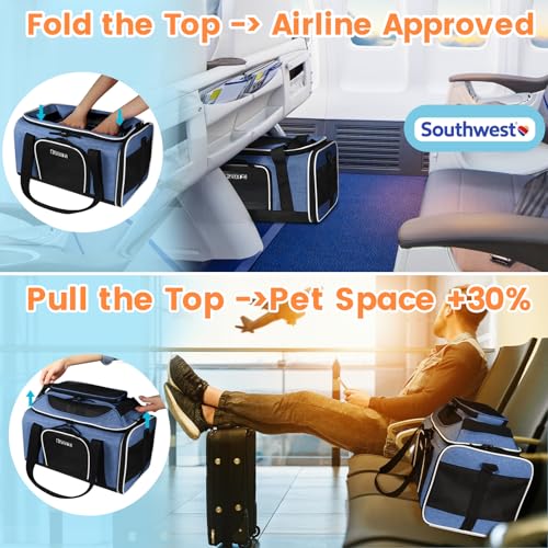 Image of Petskd Top-Expandable Small Pet Carrier 18 inchx13 inchx9.5 inch Airline Approved