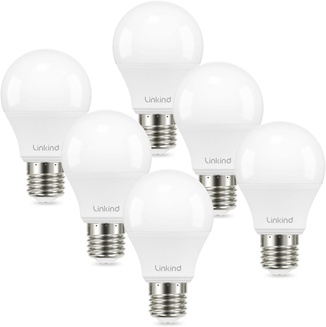 A19 LED Light Bulbs, 60W Equivalent Dimmable Light Bulbs, 4000K Cool White, 9W 840 Lumens LED Bulbs, E26 Standard Base 120V, Lighting for Bedroom Living Room Home Office, 6 Packs