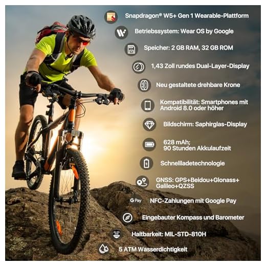 Ticwatch Pro 5 Enduro Smartwatch für Männer