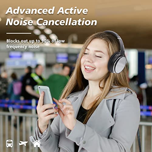 Srhythm Nicecomfort 25Pro Active Noise Cancelling Headphones Wireless,Bluetooth Headset With Game Mode Black #TOP2