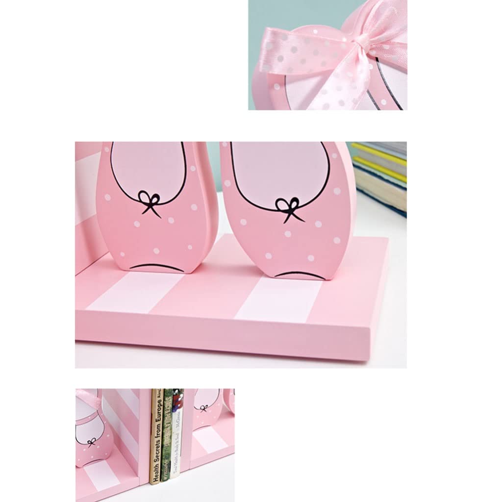 Buchstütze Kreative Prinzessin Schuhform Buchstützen Holz Bücher aus Hause Studienzimmer Dekoration Buchenden Regal Helfer Geschenk for Mädchen Schreibtisch Dekorative