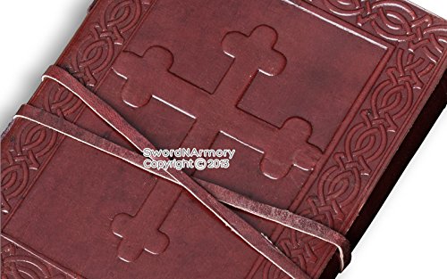 Medieval Gears Brand Handmade Celtic Cross Journal Book Bound in Leather Medieval Renaissance Daily