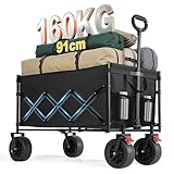 SONGMICS Chariot de Transport Pliable, Chariot de Campings, avec Poignée,...