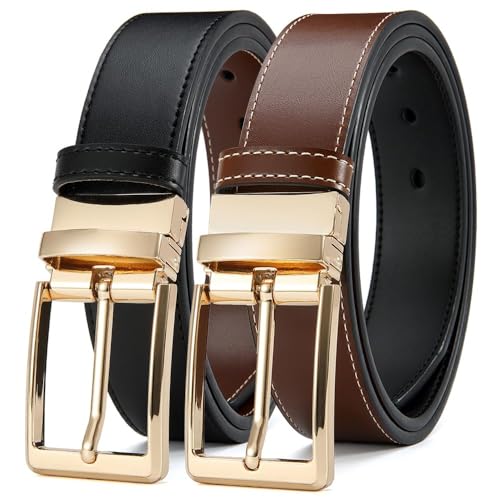 Image of DOOPAI Men's Reversible Leather Belt, 1.25 inch Wide, 2-in-1 Dress & Casual