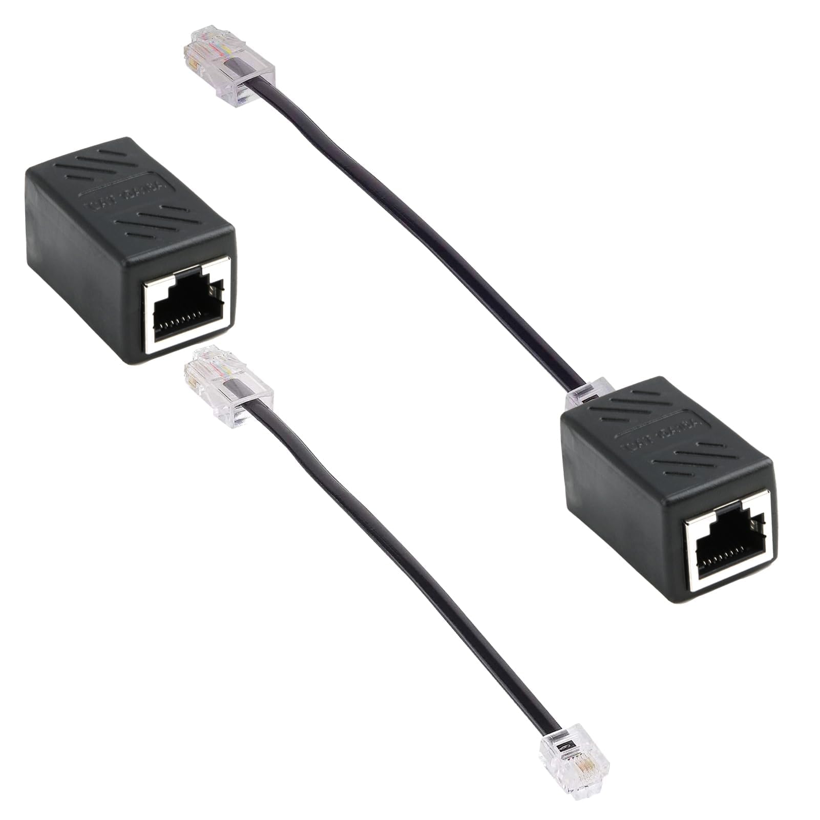 Adattatore RJ11 A BT - Convertitore 2 Pezzi Da Spina RJ11 Maschio A Presa Telefonica Femmina UK - Per Telefoni E Fax - 4