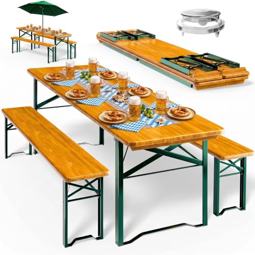 CASARIA Bierzeltgarnitur 170 cm für 8 Personen 3-teilig klappbar