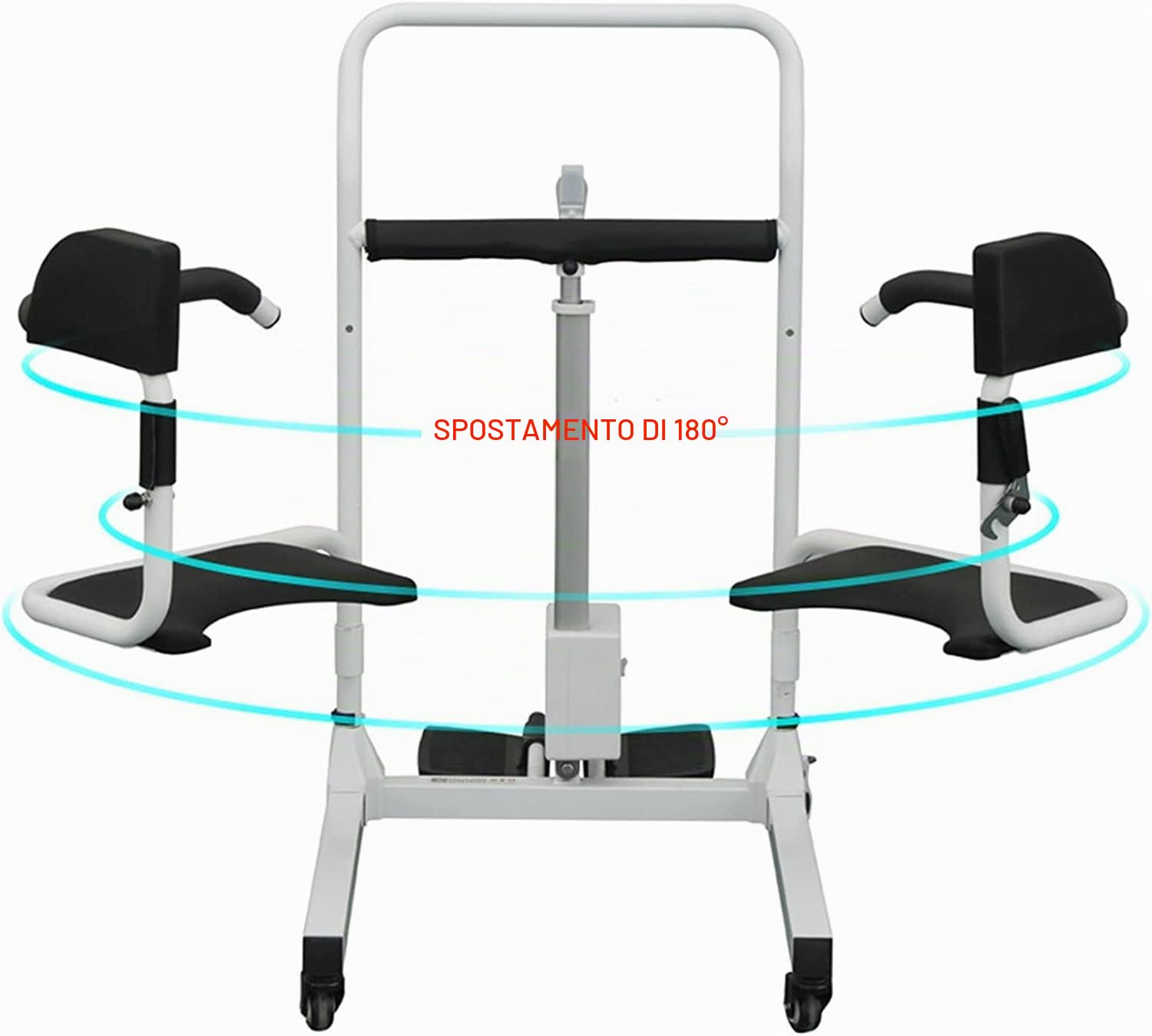 Sollevatore Elettrico per Paziente per Anziani Sedia da Trasferimento per Pazienti Portatile Sedia a Rotelle per Doccia con Ascensore Elettrico con Sedile Diviso a 180° per la Casa