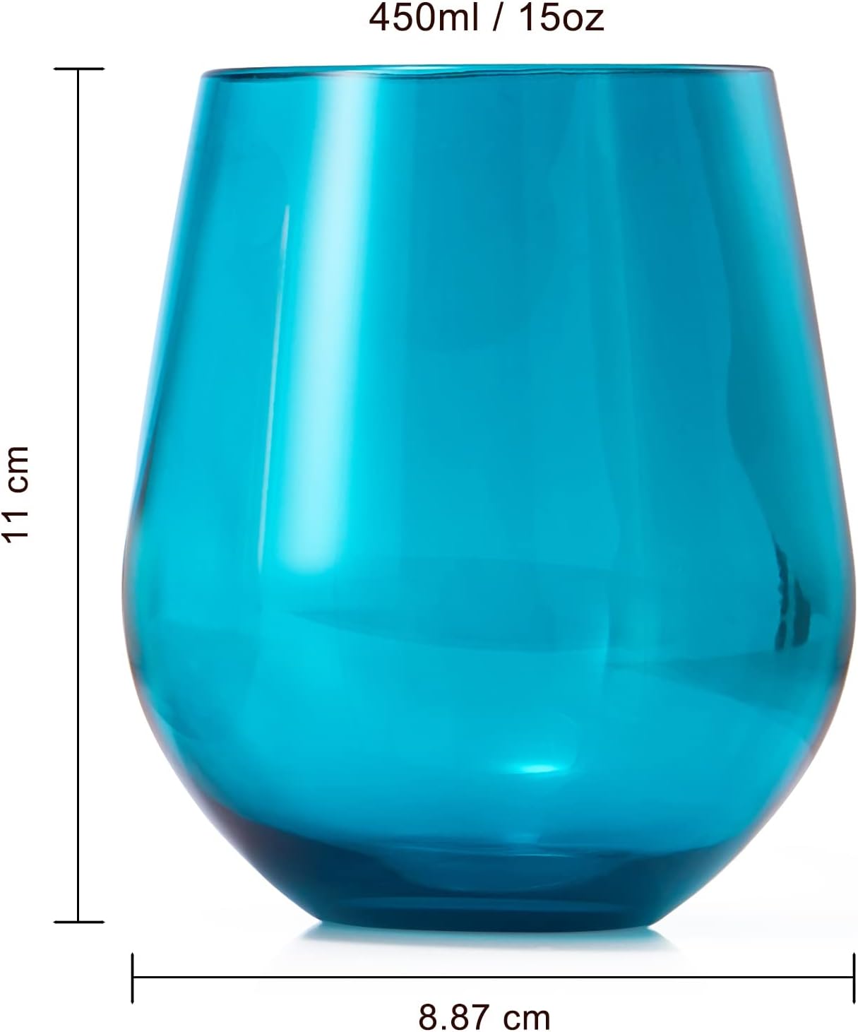 Khen European Style Shatterproof Tritan Stemless Wine Glasses, Acrylic Glass Drinkware, Unbreakable Colored, 6 - Set - BPA-free plastic, Reusable, Dishwasher Safe, All Purpose Glassware 15oz - (Muted) - Image 6