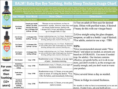 BALM! Baby Bye-Bye Teething, Hello Sleep! Natural & Organic Baby Teething Relief & Calming Tincture | Soothes Inflamed Gums, Irritability & Pain – Encourages Sleep | Glass Bottle (Cider Vinegar, 2oz)
