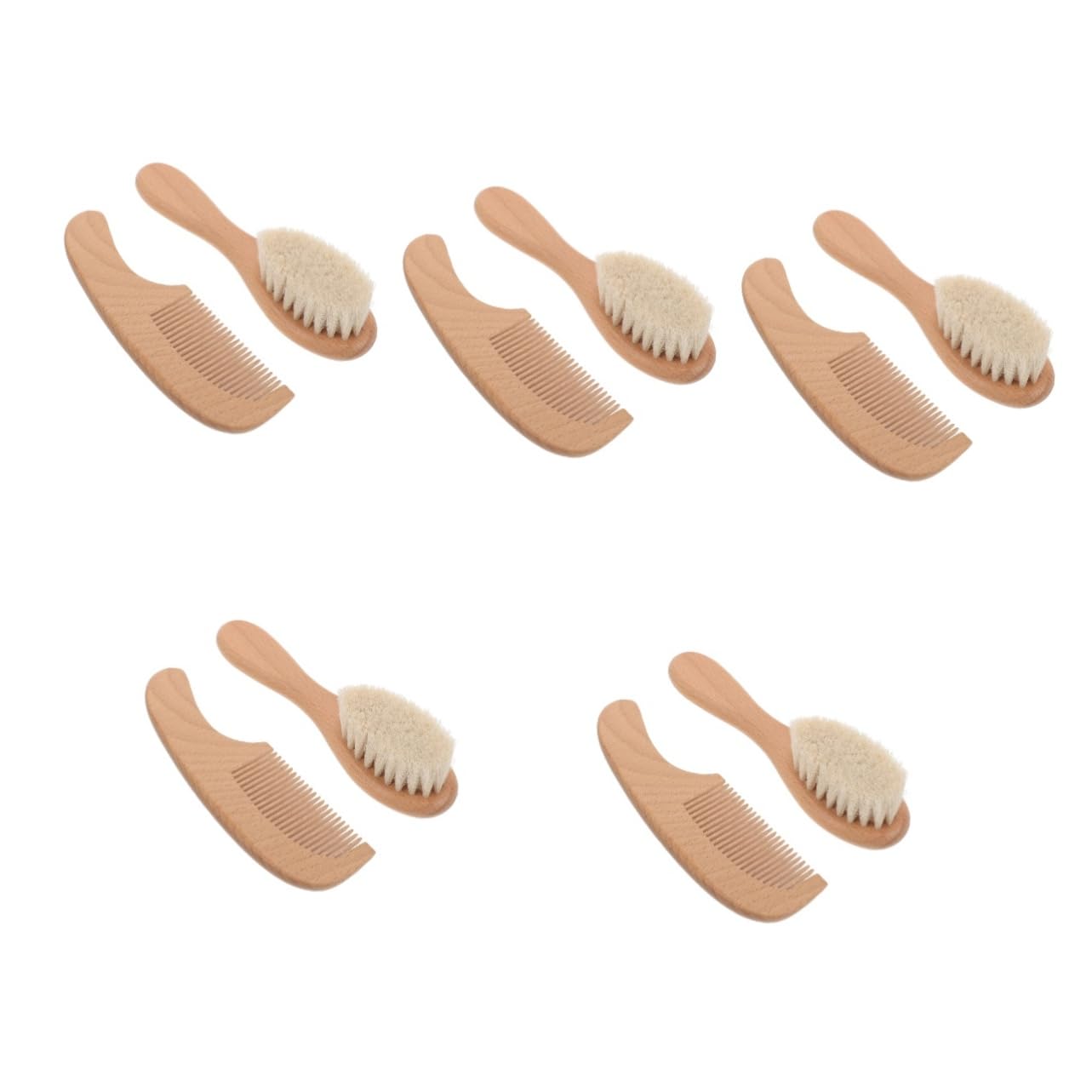 TOYANDONA 5sets Spazzole e Pettine Per Legno Spazzola Per Bagno e Pulizia Del Capelluto Con Setole Morbide Per Nuovi Genitori e Occasioni Speciali