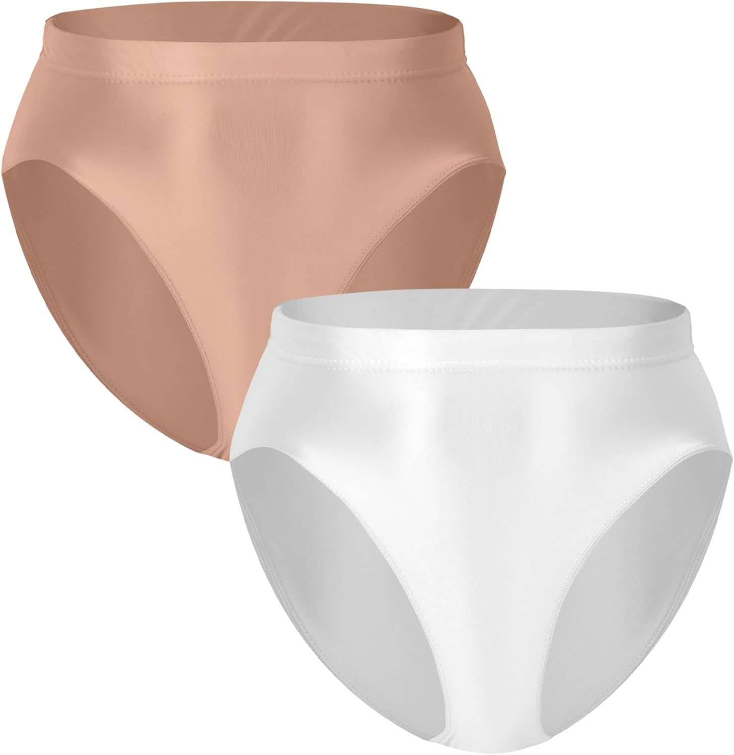 FEOYA Women Sexy Oill Glossy Bikini Briefs High Waist Cheeky Panties See Through Sheer Bottoms Underwear for Club Party