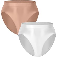FEOYA Women Sexy Oill Glossy Bikini Briefs High Waist Cheeky Panties See Through Sheer Bottoms Underwear for Club Party