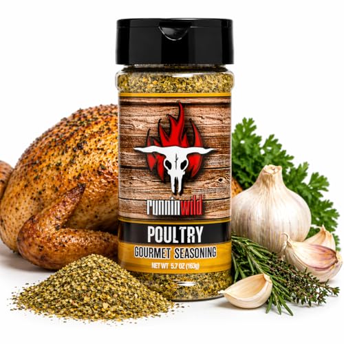 Image of Gourmet Poultry Seasoning - All-Purpose Chicken & Turkey Rub with Garlic, Lemon & Spices | Premium No-MSG added Blend for Roasting, Grilling, Smoking, Rotisserie, Pork & Fish | Small-Batch by Runnin' Wild Foods, 5.7 oz