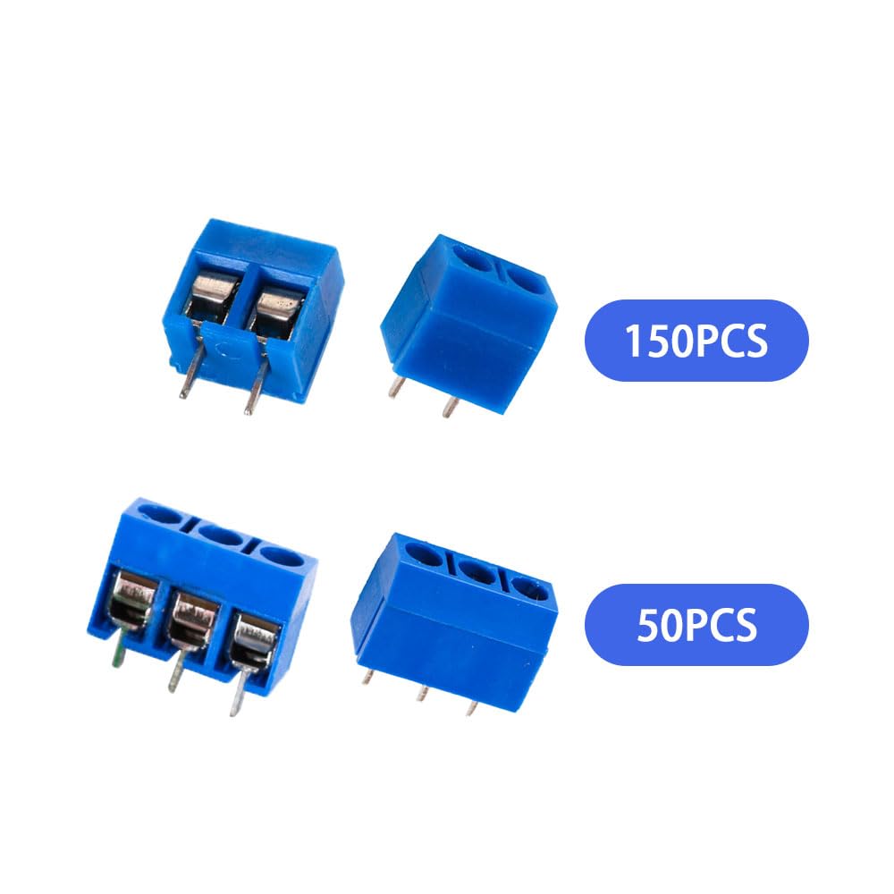 200 morsetti a vite da 5 mm, 2 pin/3 pin, PCB, morsetti a vite saldabili, 300 V, 16 A, per Arduino